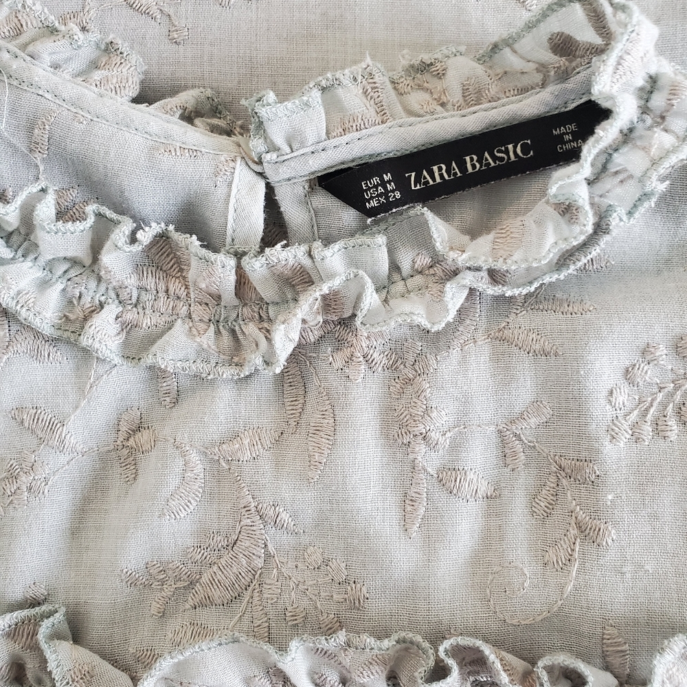 Zara embroidered top with ruffles - Picture 6 of 10
